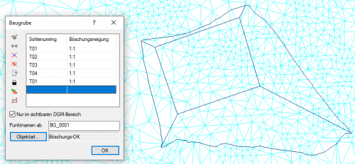 Digitales 3D-Geländemodell (DGM) in der CAPLAN CAD Vermesser Software
